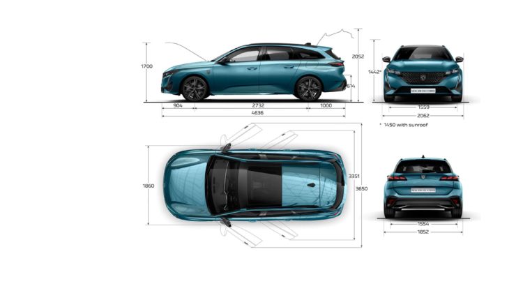 NEW PEUGEOT 308 SW DIMENSIONS